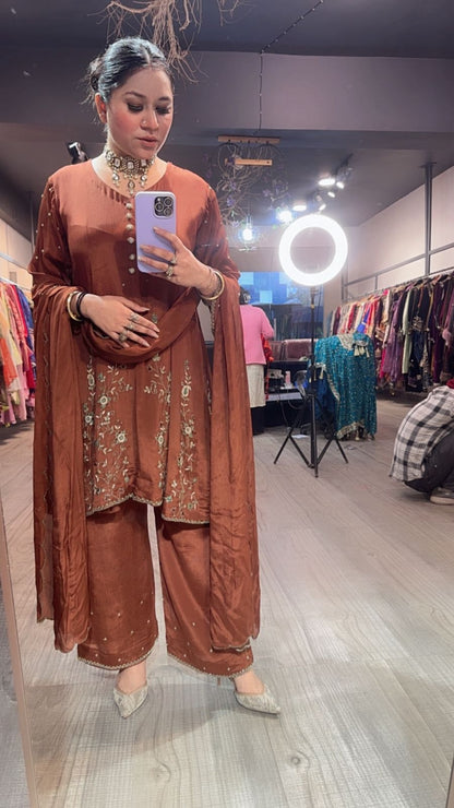 Sepia Copper Designer Suit