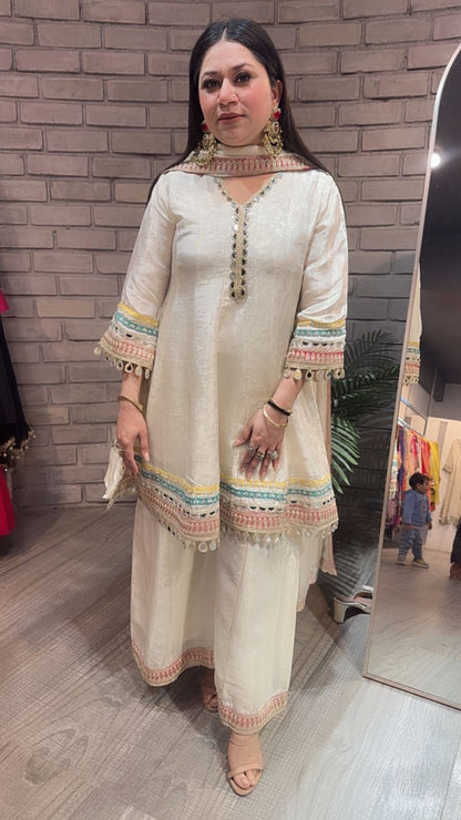 Anamika Ivory Designer Suit