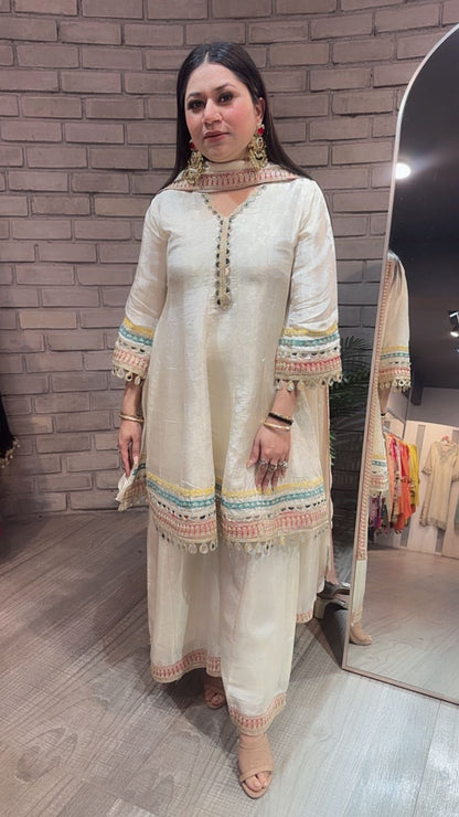 Anamika Ivory Designer Suit