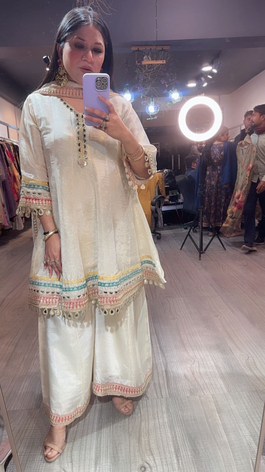 Anamika Ivory Designer Suit