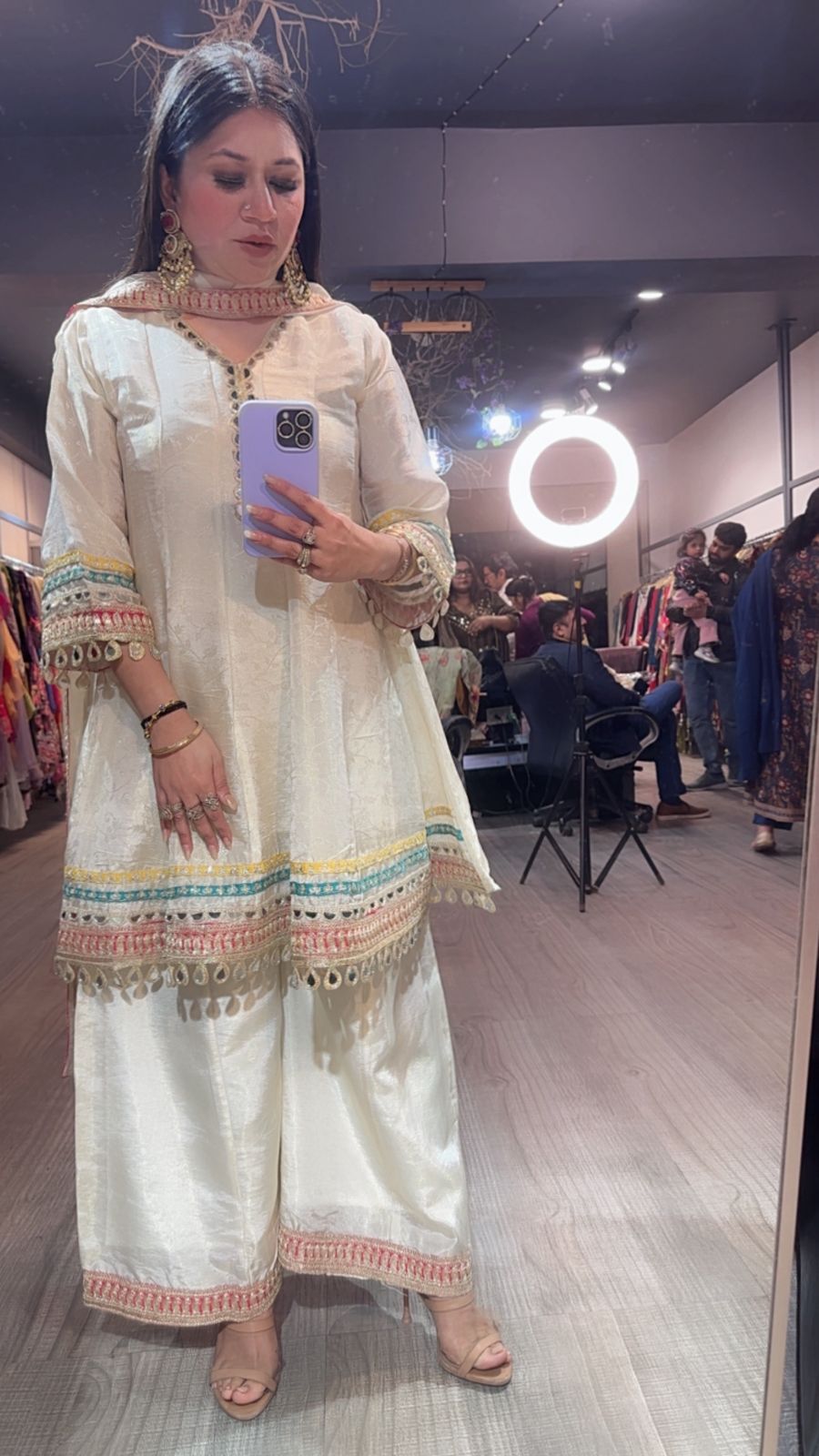Anamika Ivory Designer Suit