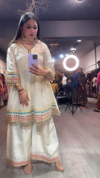 Anamika Ivory Designer Suit
