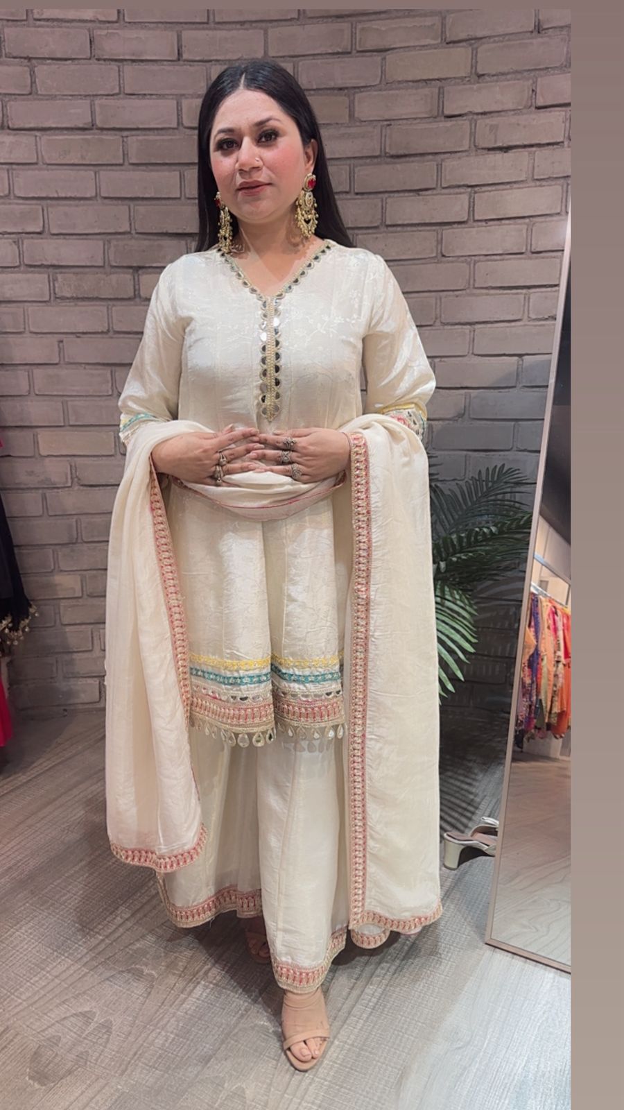 Anamika Ivory Designer Suit