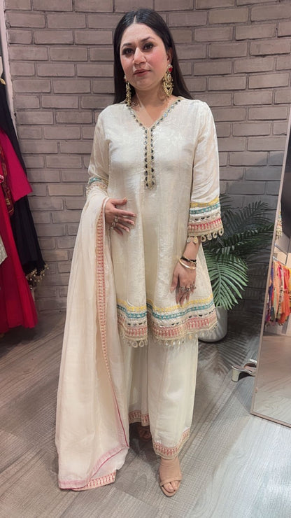 Anamika Ivory Designer Suit