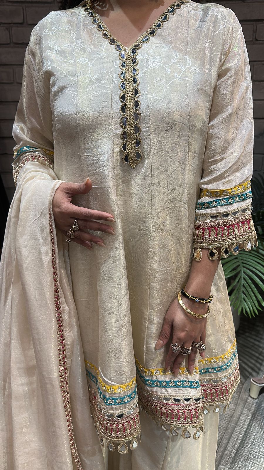 Anamika Ivory Designer Suit