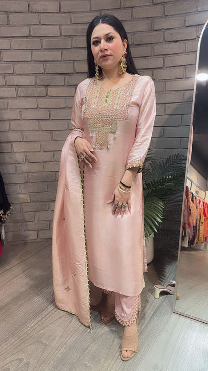 Rubani peach Designer Suit