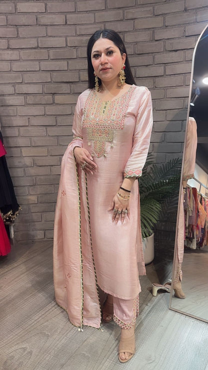 Rubani peach Designer Suit