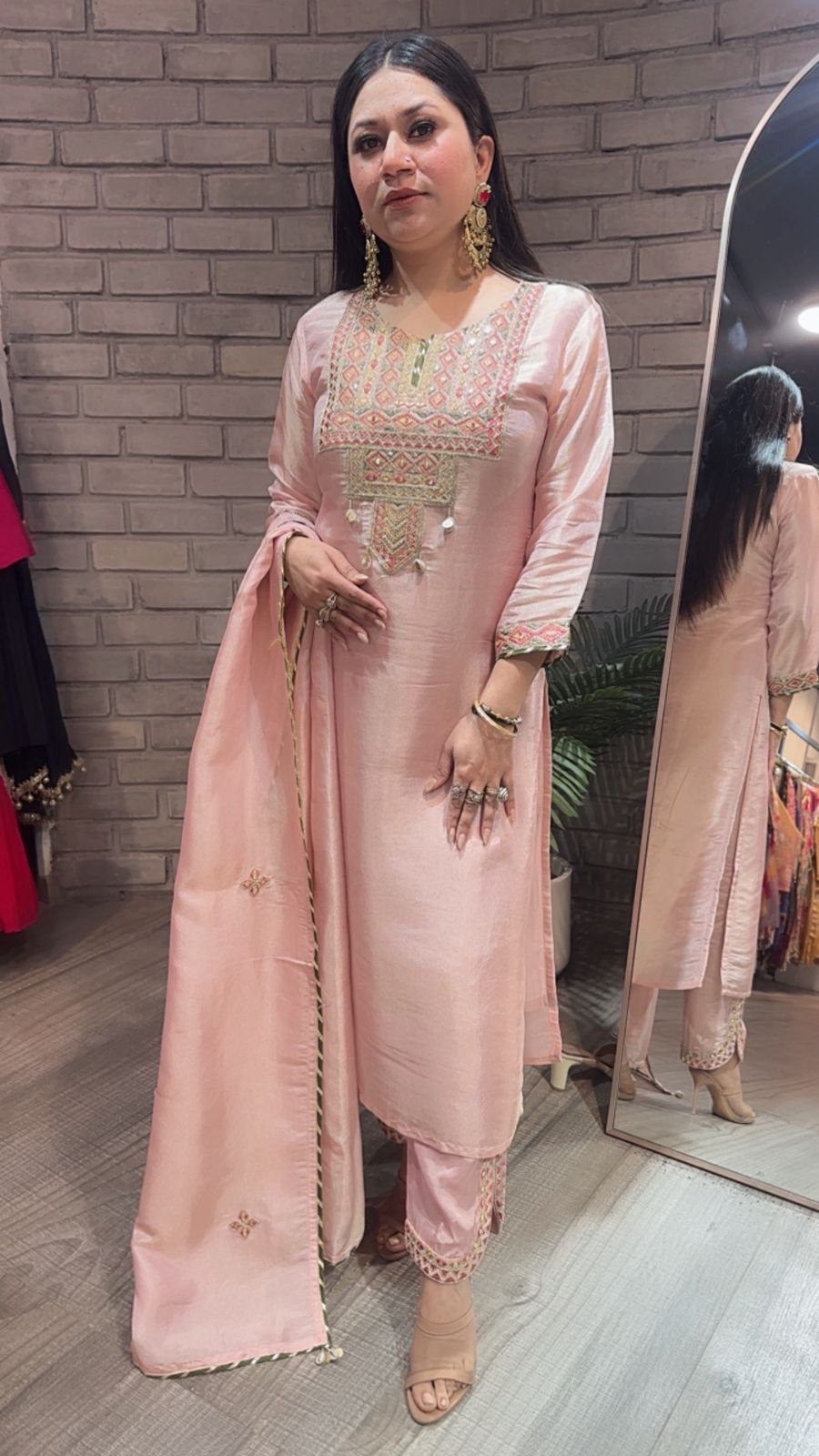 Rubani peach Designer Suit