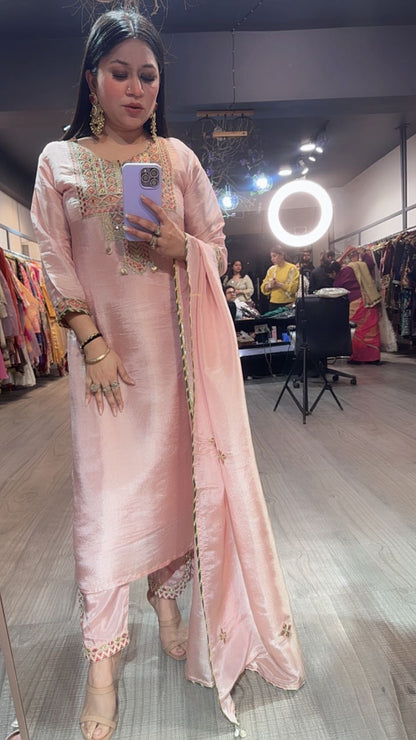 Rubani peach Designer Suit