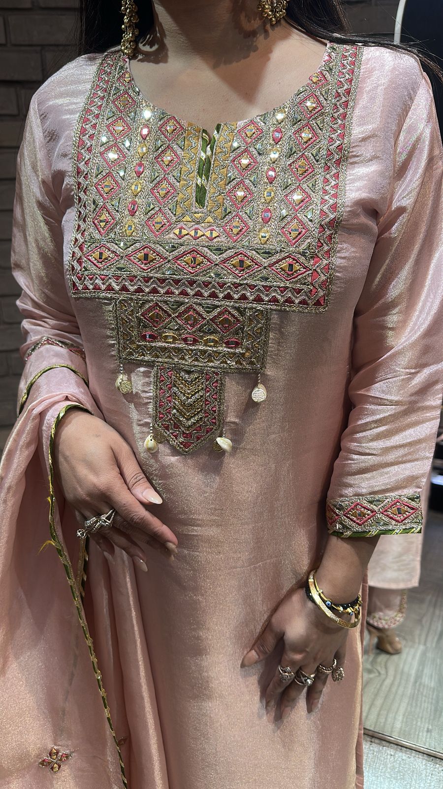 Rubani peach Designer Suit