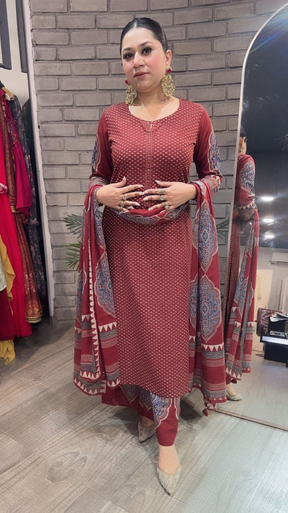 Tahiliani Brown Cotton Suit