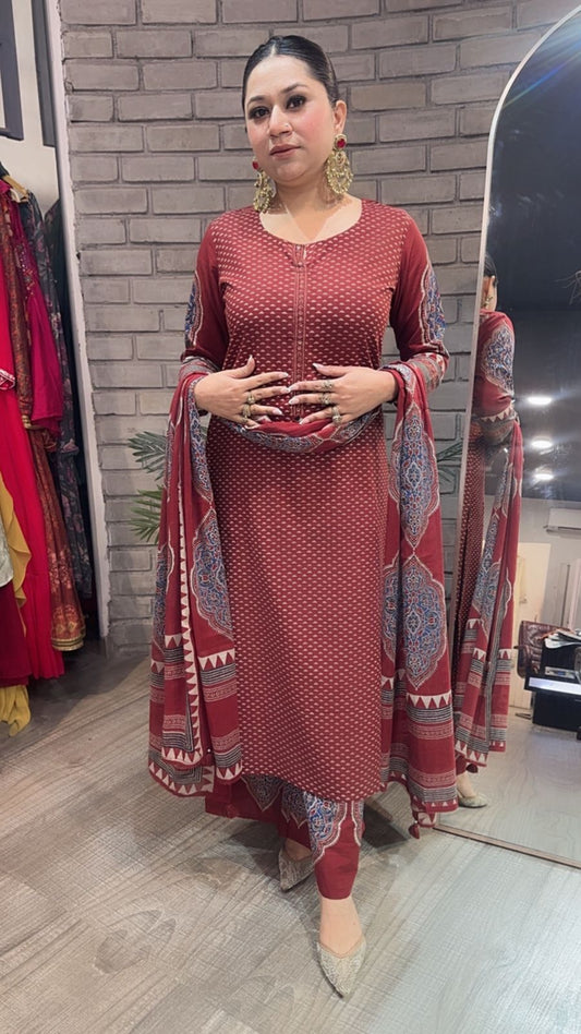 Tahiliani Brown Cotton Suit