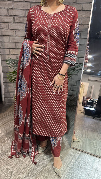 Tahiliani Brown Cotton Suit