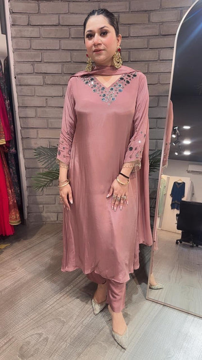 Bukhara mirror work A-line Suit