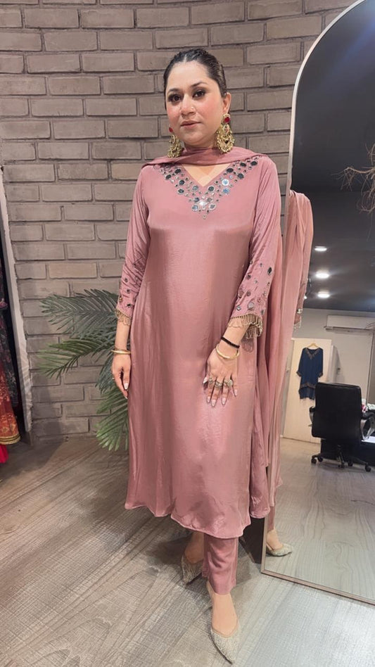 Bukhara mirror work A-line Suit