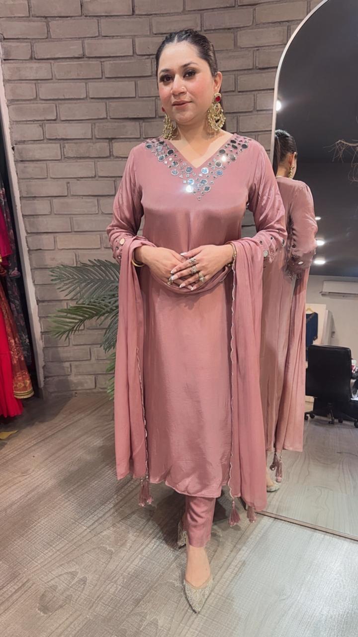 Bukhara mirror work A-line Suit