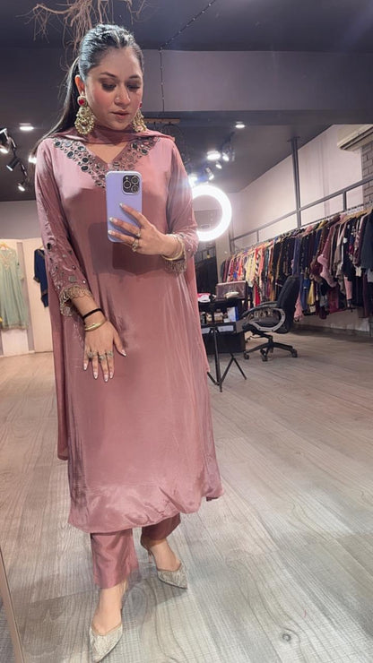 Bukhara mirror work A-line Suit
