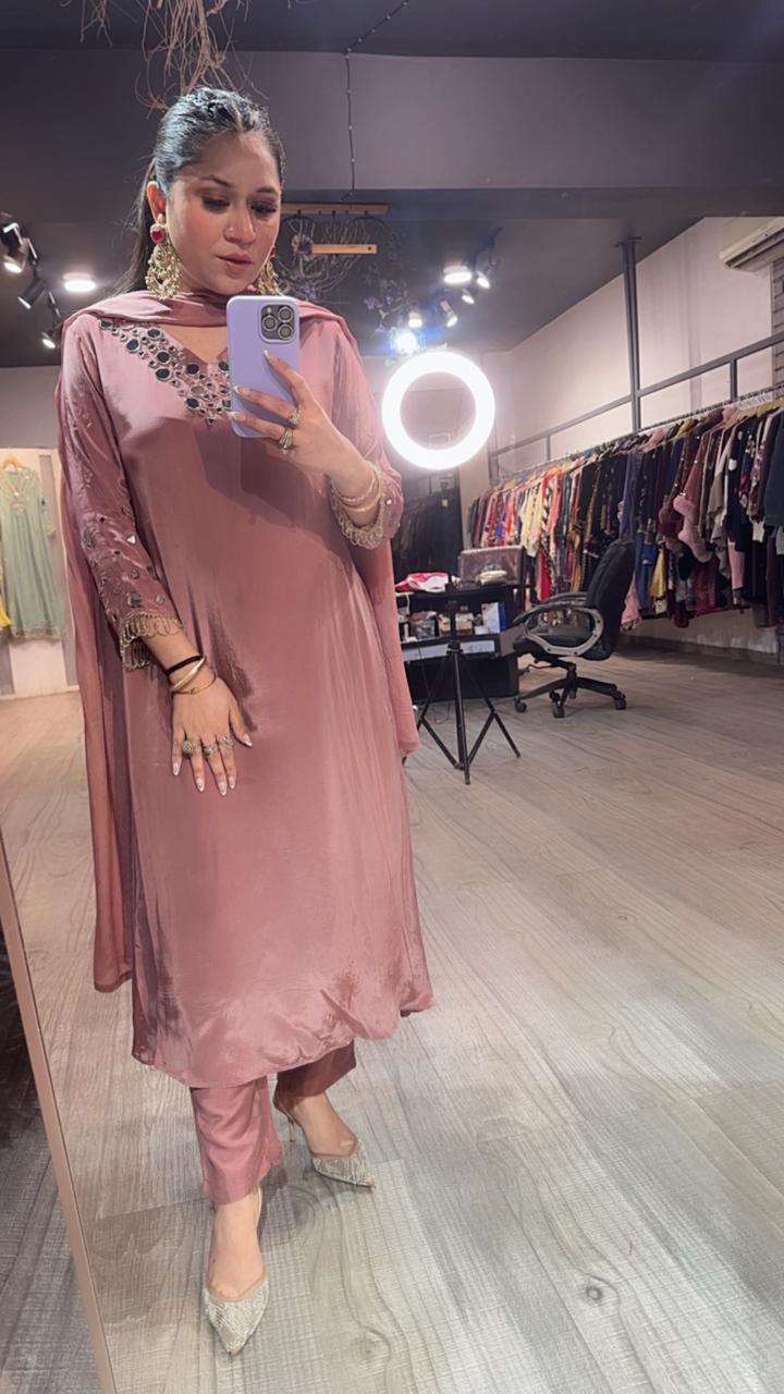 Bukhara mirror work A-line Suit