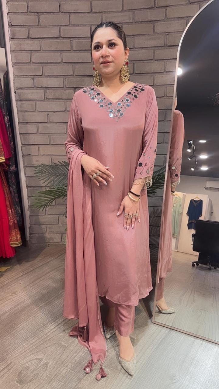 Bukhara mirror work A-line Suit