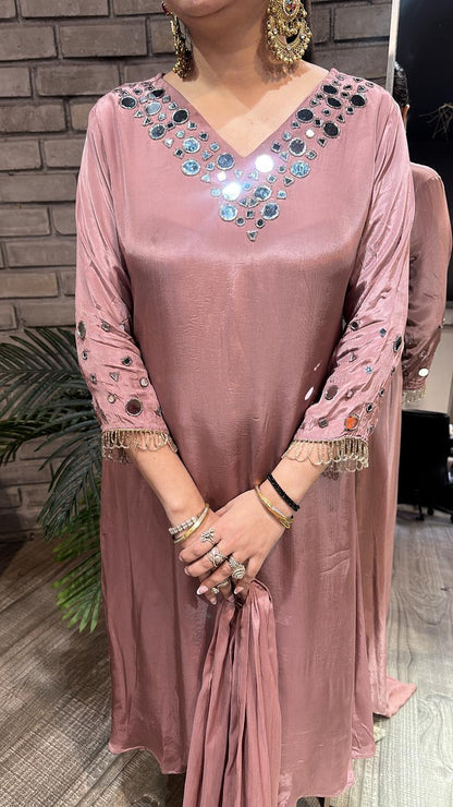 Bukhara mirror work A-line Suit