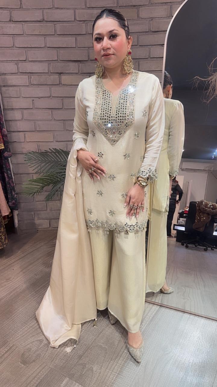 Advani ivory Mirror Designer Suit