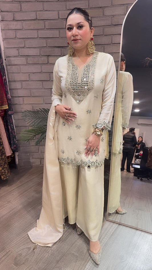 Advani ivory Mirror Designer Suit