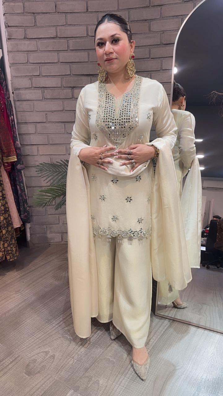 Advani ivory Mirror Designer Suit