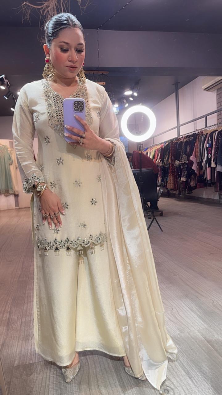 Advani ivory Mirror Designer Suit