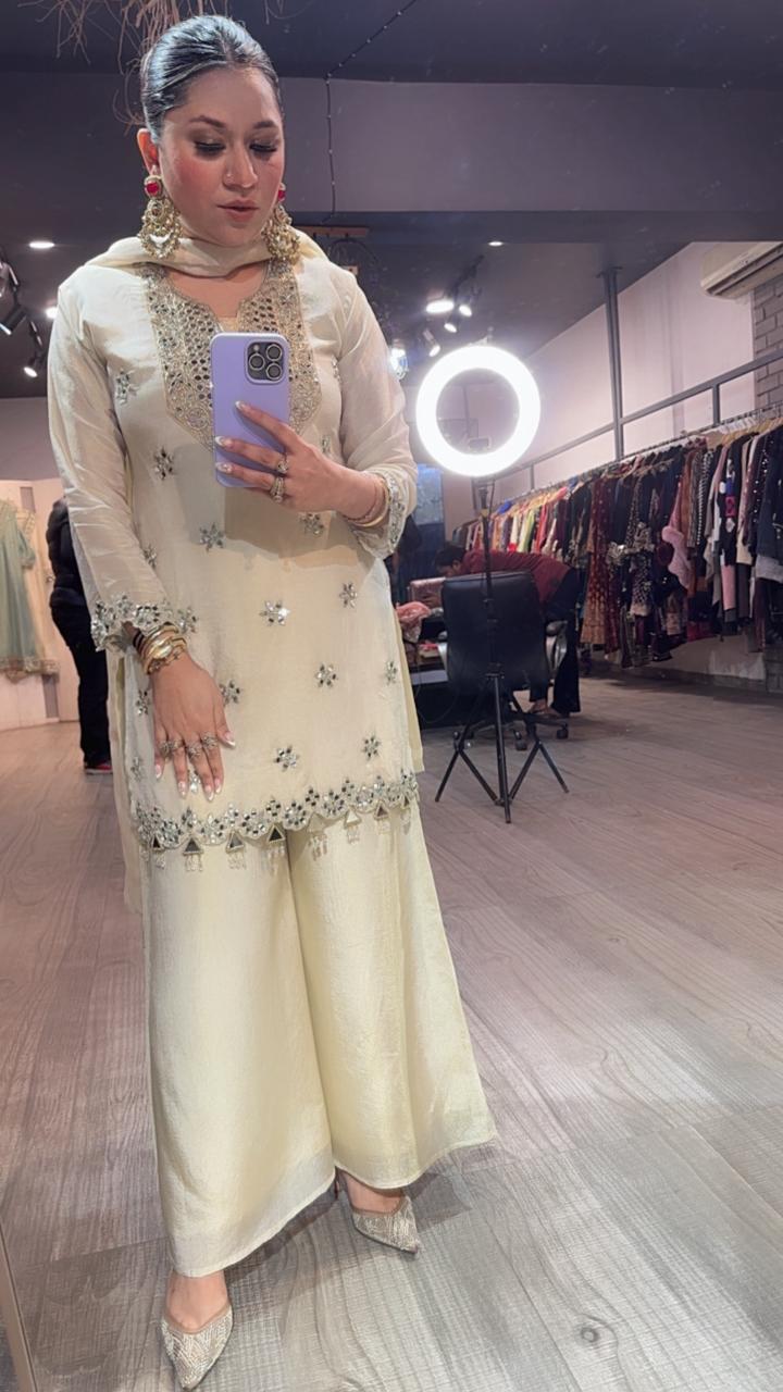 Advani ivory Mirror Designer Suit