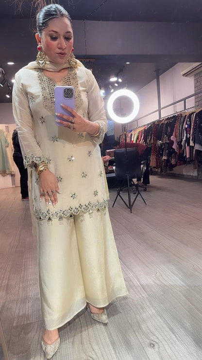 Advani ivory Mirror Designer Suit