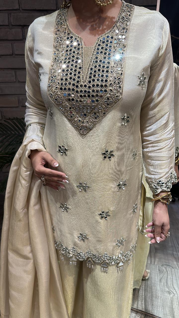 Advani ivory Mirror Designer Suit