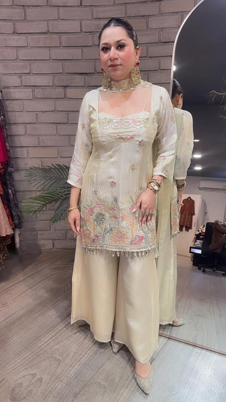 Tarana Ivory Designer Suit