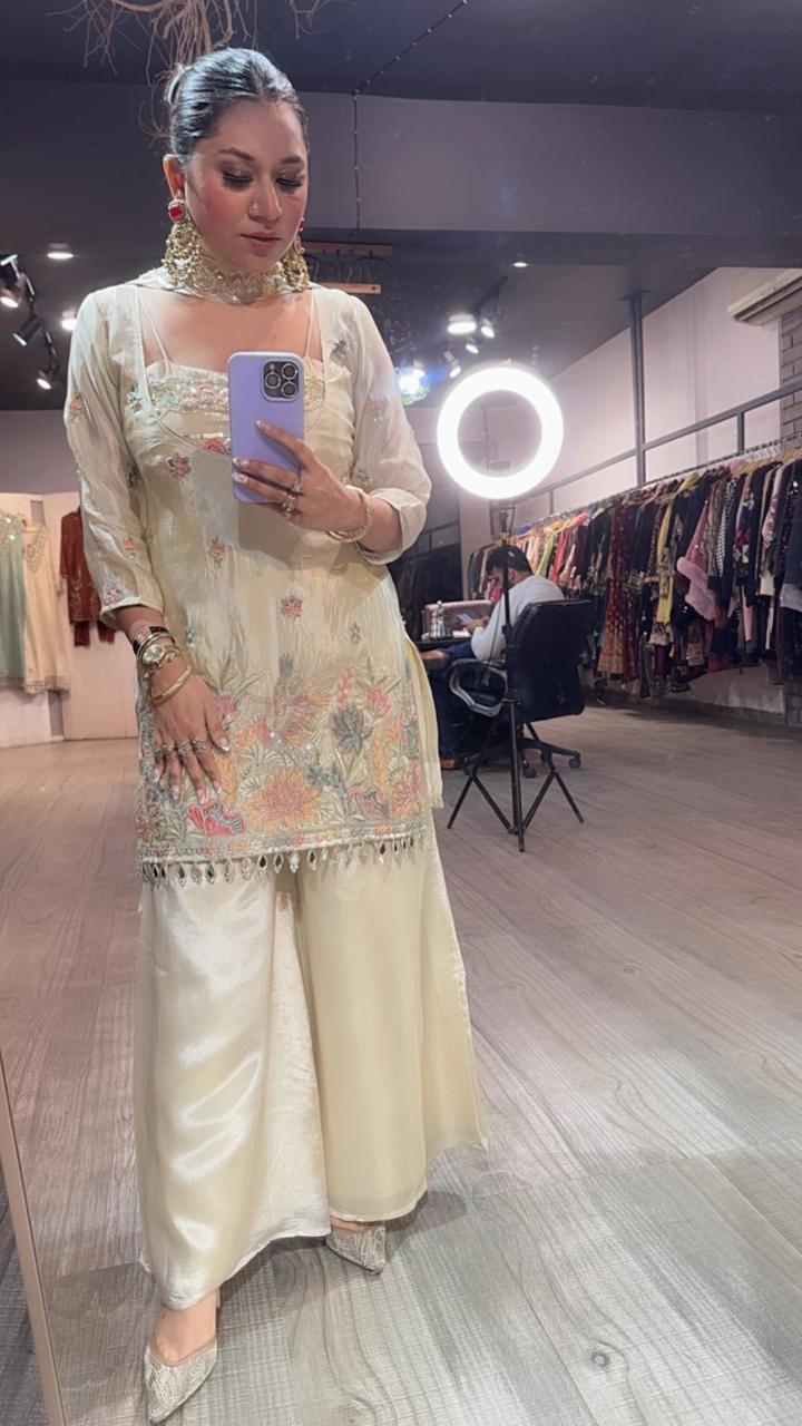Tarana Ivory Designer Suit