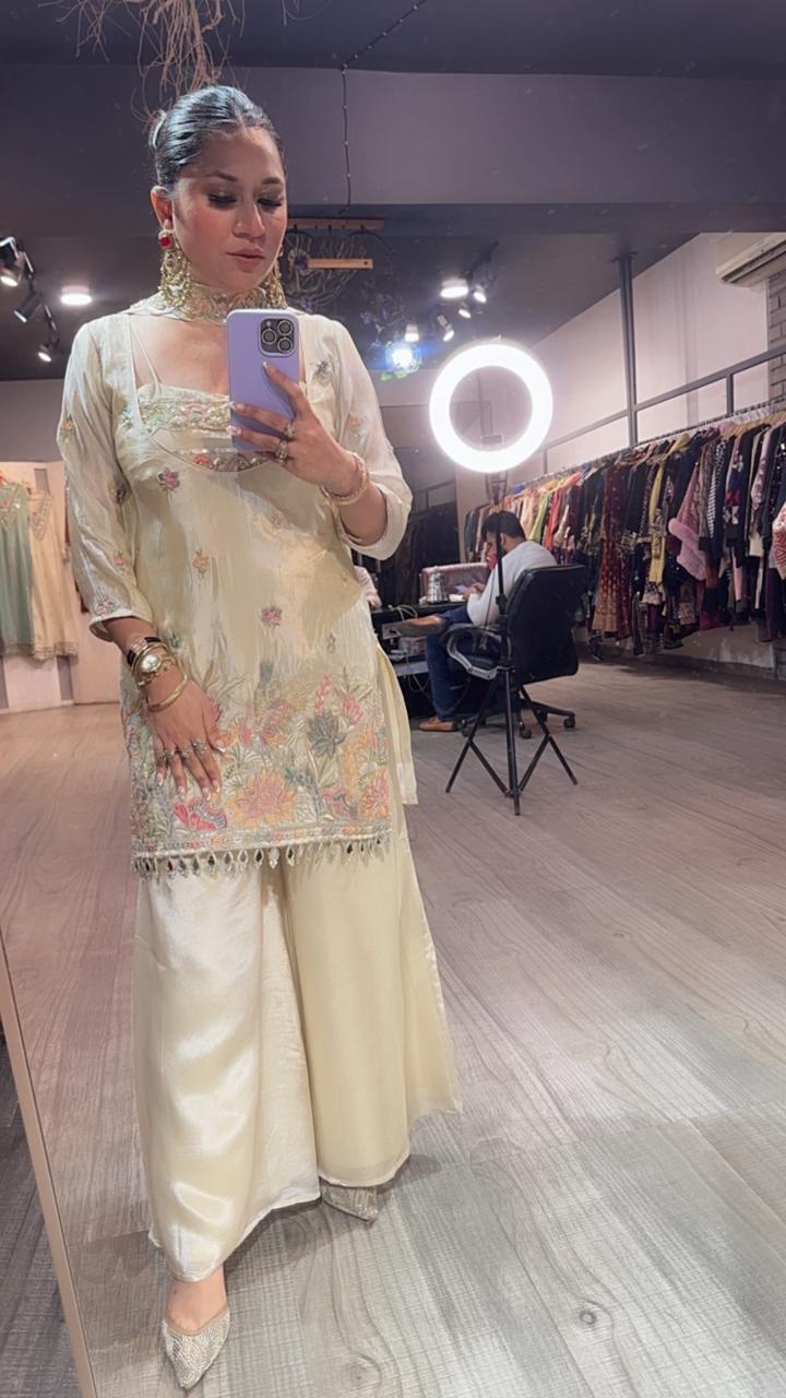 Tarana Ivory Designer Suit