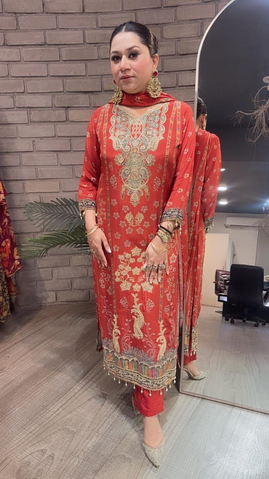 Tadka Rust Digital designer Suit