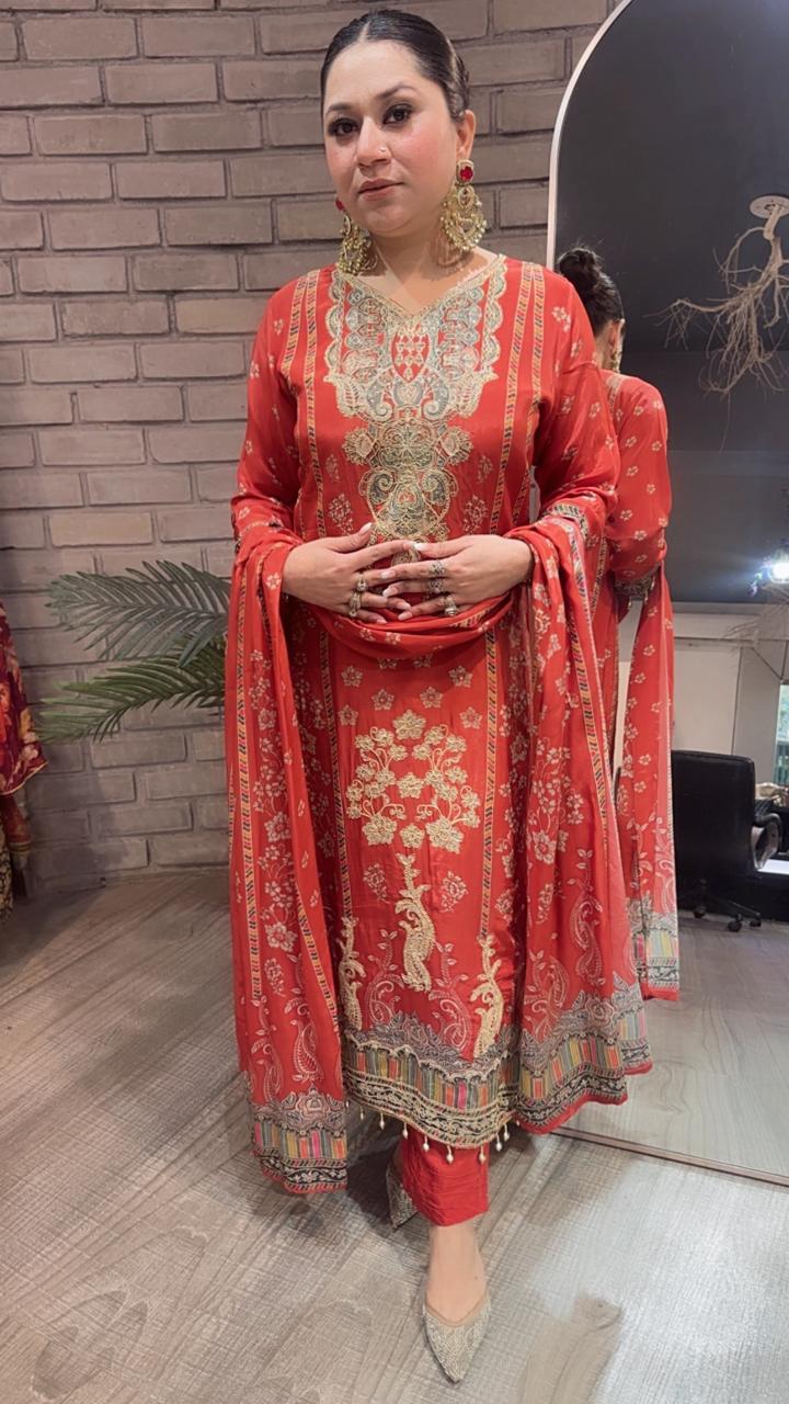 Tadka Rust Digital designer Suit