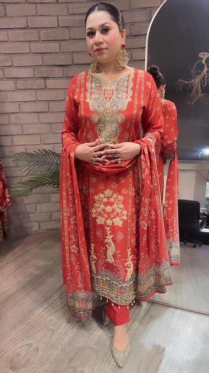 Tadka Rust Digital designer Suit
