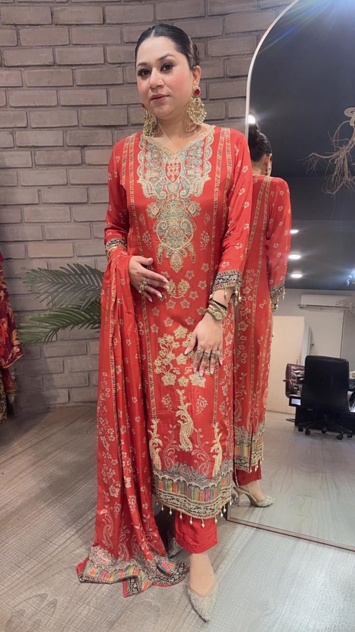 Tadka Rust Digital designer Suit