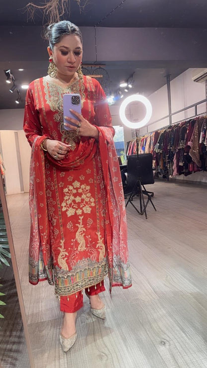 Tadka Rust Digital designer Suit