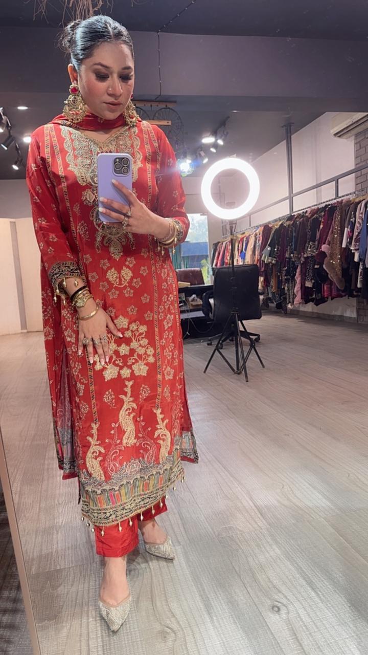 Tadka Rust Digital designer Suit