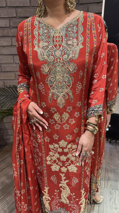 Tadka Rust Digital designer Suit