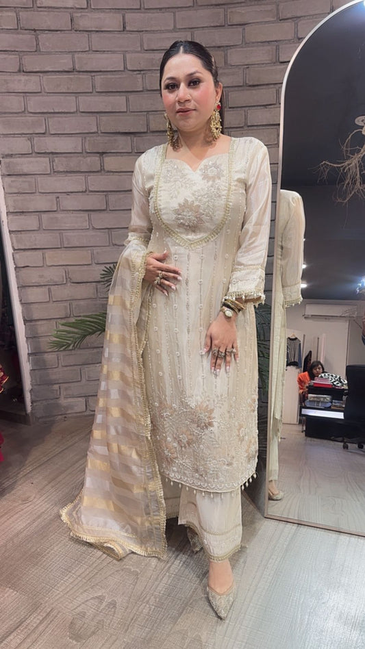 Neemrana Ivory Katdana Designer Suit