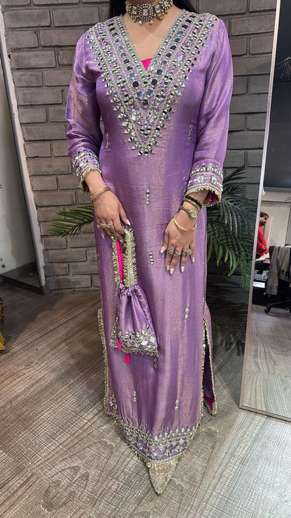 Kareena kapoor Lavander Mirror Dress with Potli