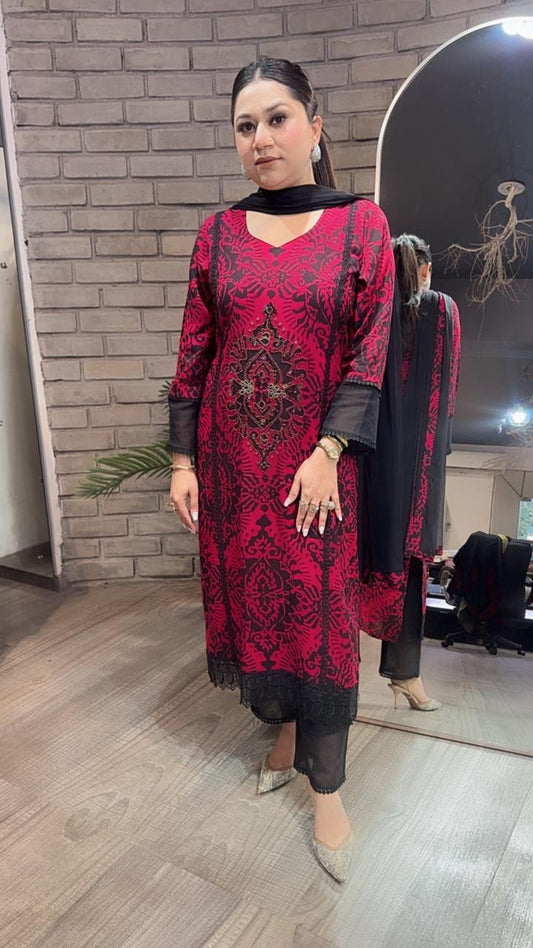 Saanjh Cotton Digital Designer Suit