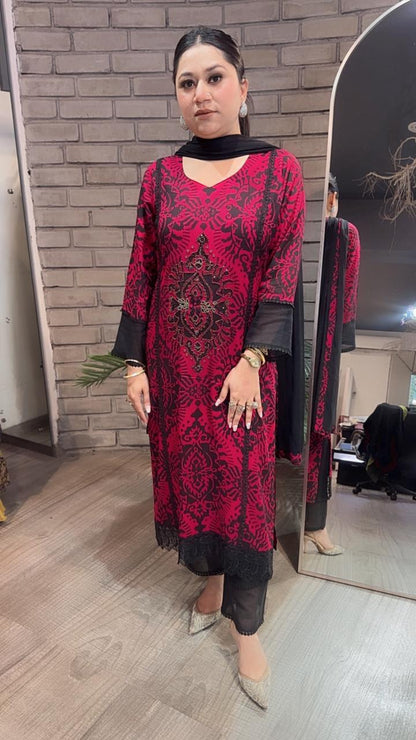 Saanjh Cotton Digital Designer Suit
