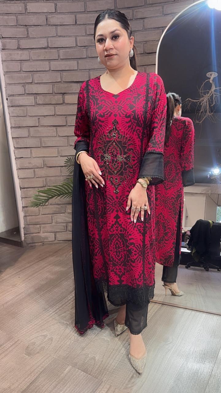 Saanjh Cotton Digital Designer Suit