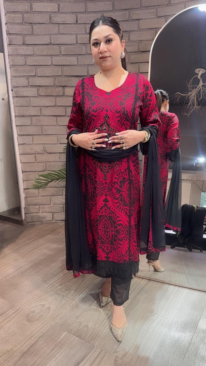 Saanjh Cotton Digital Designer Suit