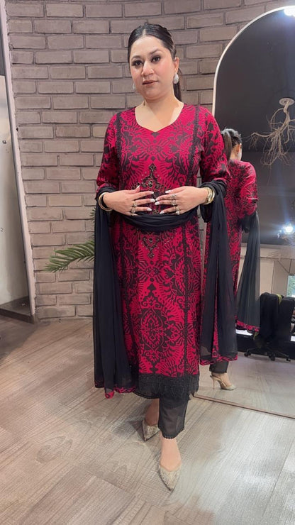 Saanjh Cotton Digital Designer Suit