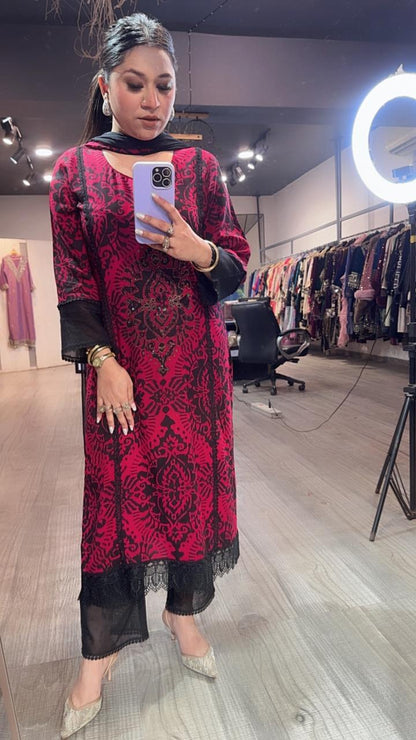 Saanjh Cotton Digital Designer Suit