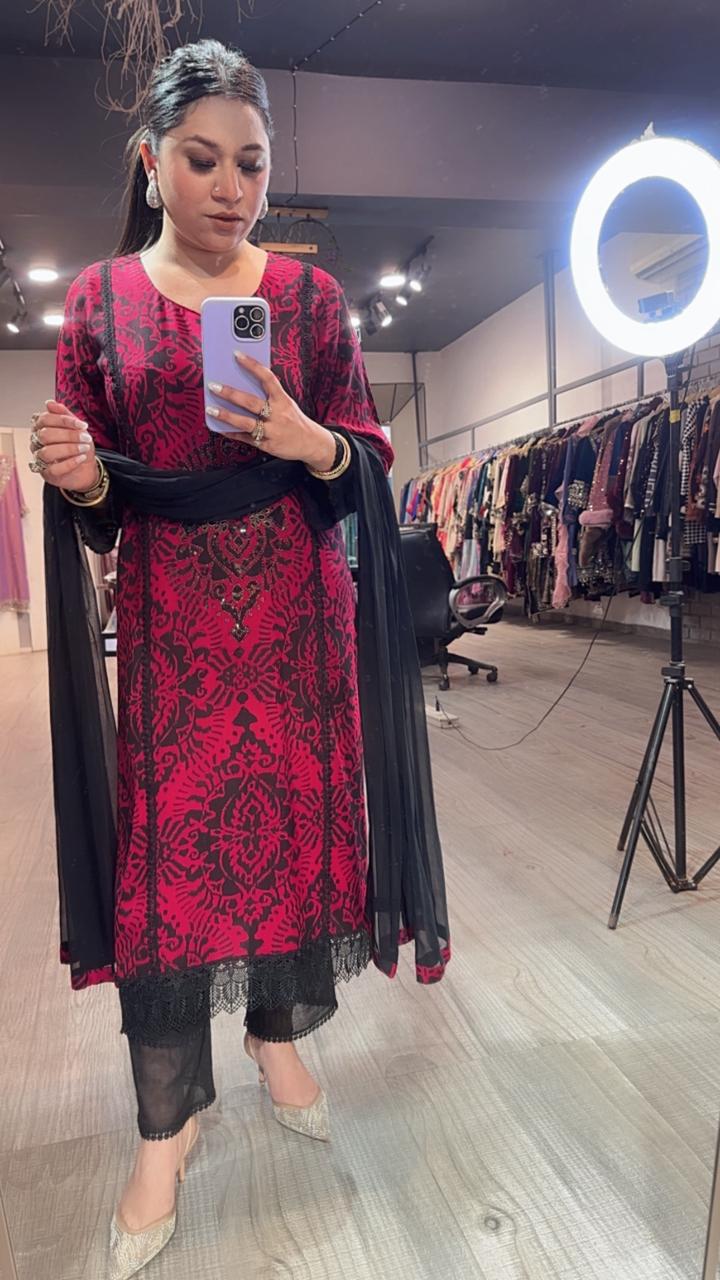 Saanjh Cotton Digital Designer Suit